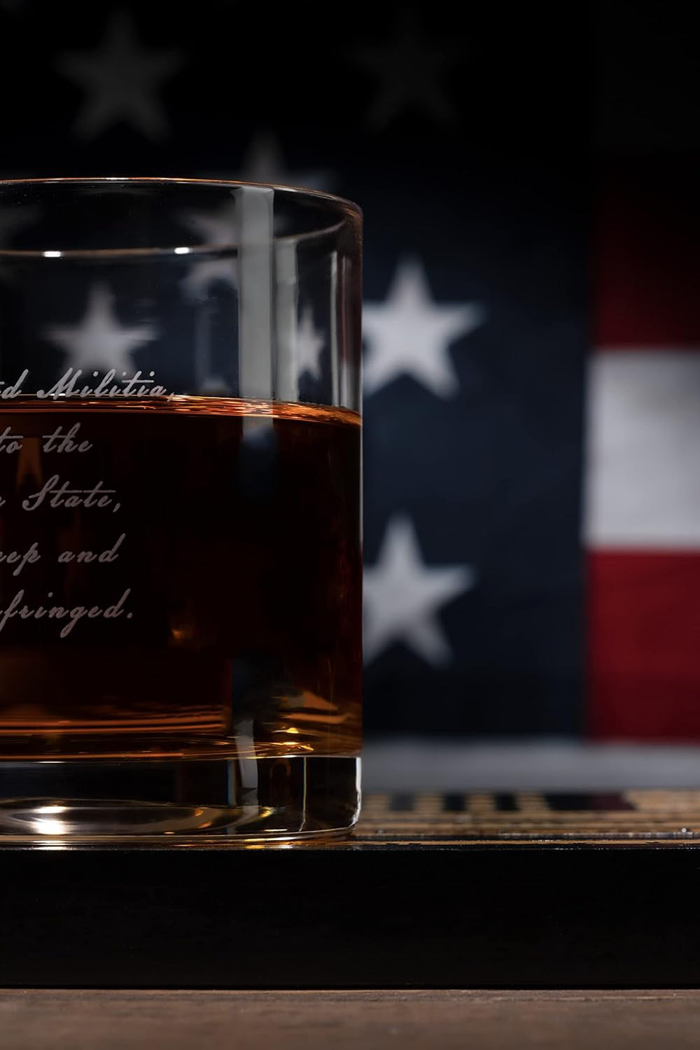 2nd Amendment American Flag Whiskey Glasses, Set of 4