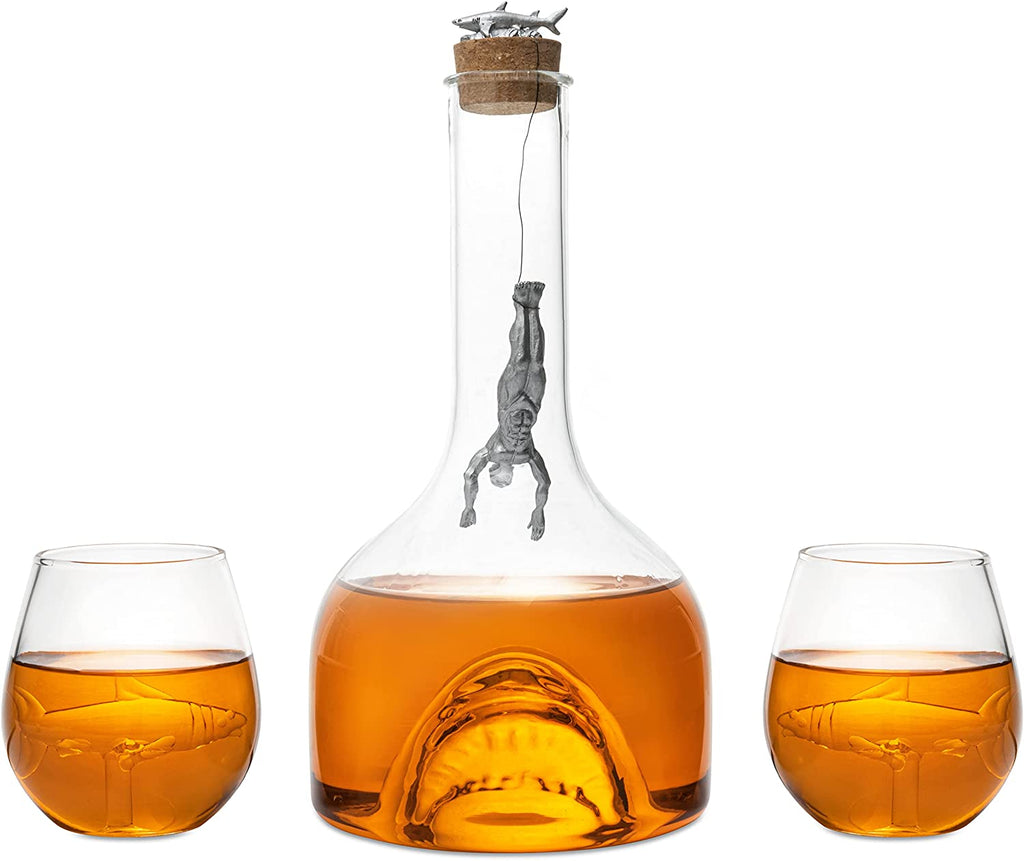 Shark Wine & Whiskey Decanter & Glasses Set - 1000ml