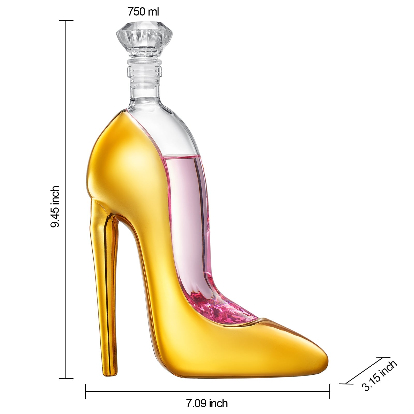 Gold Heel Stiletto Decanter – Whiskey & Wine