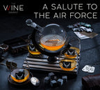 Airforce Whiskey Decanter Set with 4 Liquor Glasses