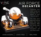 Airforce Whiskey Decanter Set with 4 Liquor Glasses