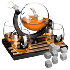 Airforce Whiskey Decanter Set with 4 Liquor Glasses