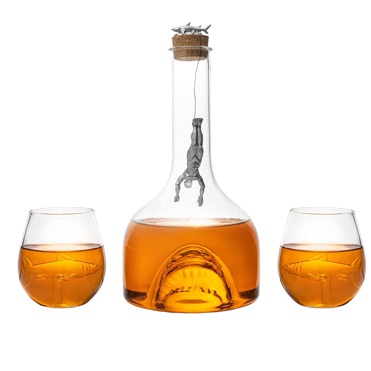 Shark Wine & Whiskey Decanter & Glasses Set - 1000ml